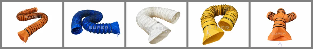 300mm Soft PVC Spiral Flexible Duct with Rope for Connection